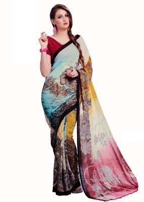 

Jiya Self Design, Printed Fashion Georgette Saree(Pink, Multicolor), Multicolor;pink