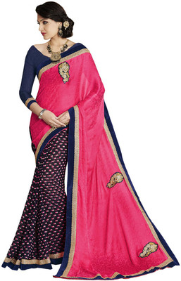 

Desi Butik Embroidered Fashion Crepe, Chiffon Saree(Pink)