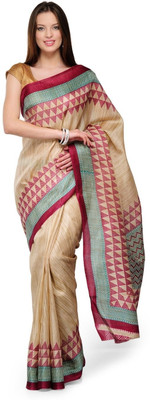 

Cenizas Printed Fashion Art Silk Saree(Multicolor), Maroon
