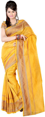

Sanju Sarees Plain Fashion Art Silk Saree(Yellow)