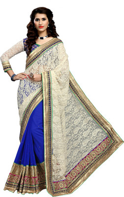 

Aasvaa Embroidered Fashion Net Saree(Blue)