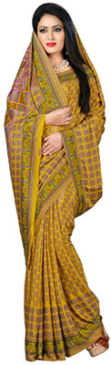 

Desi Butik Printed Fashion Crepe Saree(Mustard)