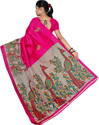 

Indian Wear Online Printed Fashion Cotton Saree(Pink)
