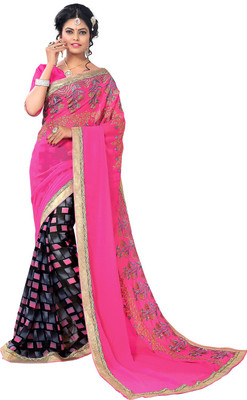 

Parisha Embroidered Daily Wear Georgette Saree(Pack of 2, Pink, Multicolor)