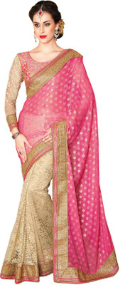 

Aesha Embroidered Fashion Georgette Saree(Pink)
