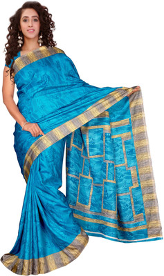 

Vardan Prints Printed Bollywood Poly Silk Saree(Blue)