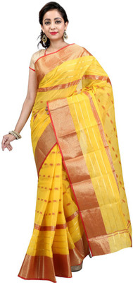 

Hawai Self Design Tant Cotton Saree(Yellow, Red), Red;yellow