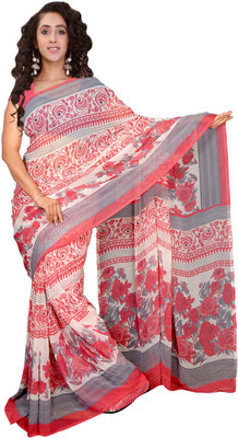 

Khushali Self Design, Printed Fashion Georgette Saree(Red, Multicolor), Multicolor;red