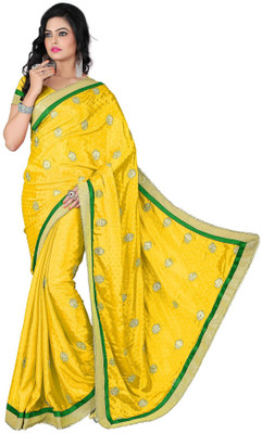 

Vishakha Fashion Embroidered Fashion Jacquard Saree(Yellow)