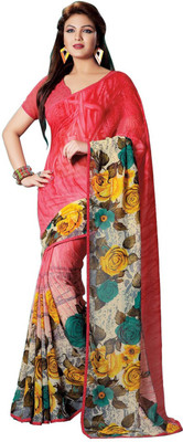 

Saara Printed Fashion Georgette Saree(Pink)