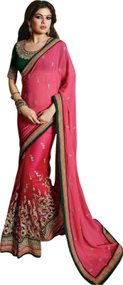 

Brijraj Embroidered Fashion Net, Georgette Saree(Pink)