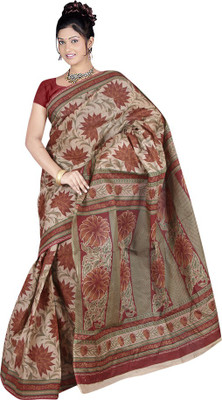 

TAARIKA Printed Daily Wear Cotton Saree(Multicolor), Rust