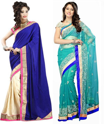 

Stylezone Self Design Fashion Chiffon Saree(Pack of 2, Multicolor)