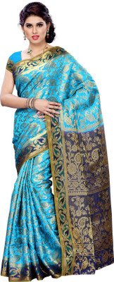 

Mimosa Printed Kanjivaram Art Silk Saree(Multicolor), Ananda*navy blue