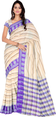 

Suvastram Self Design Daily Wear Art Silk Saree(Purple, White)