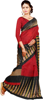

Jiya Self Design, Printed Fashion Jute, Silk Saree(Multicolor, Red)
