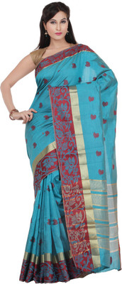 

Rani Saahiba Woven Fashion Tussar Silk Saree(Blue)