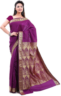 

Ishin Solid Art Silk Saree(Pink