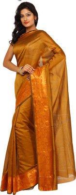 

Kataan Bazaar Woven Banarasi Handloom Cotton Saree(Light Green