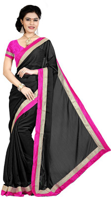

Party Wear Dresses Solid Fashion Chiffon Saree(Black)