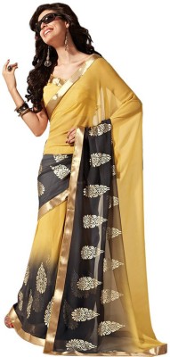 

Indian Wear Online Printed Fashion Pure Chiffon Saree(Black)