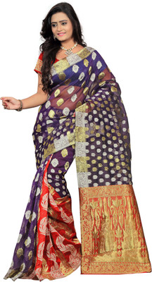 

It's Banii Woven Banarasi Handloom Banarasi Silk Saree(Purple)