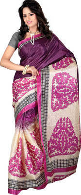 

Anushree Saree Printed Fashion Silk Saree(Multicolor), Pink