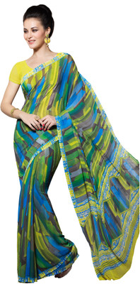 

Lovely Look Printed Daily Wear Georgette Saree(Multicolor), Multi