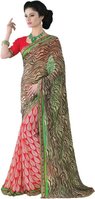 

Cenizas Printed Fashion Georgette Saree(Multicolor), Red