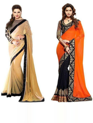 

Stylezone Self Design Fashion Chiffon Saree(Pack of 2, Multicolor)