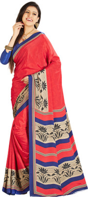 

Kanheyas Printed Daily Wear Handloom Crepe Saree(Pink)