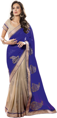 

Vishal Self Design Bollywood Chiffon, Georgette Saree(Blue)