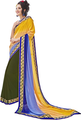 

Jiya Self Design, Embroidered Fashion Georgette, Jacquard Saree(Green, Beige, Multicolor), Beige;green;multicolor