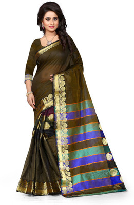

Style U Self Design Chanderi Poly Silk Saree(Dark Green), Dark mahendi (heena)