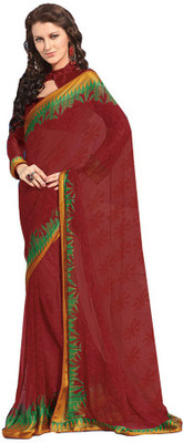 

Indian Wear Online Printed Fashion Pure Chiffon Saree(Multicolor)