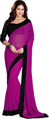

Sourbh Sarees Solid Fashion Georgette Saree(Magenta)