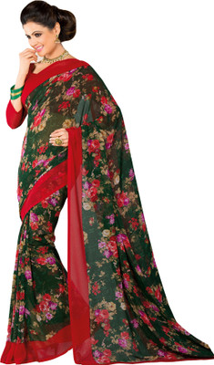 

Jiya Self Design, Printed Fashion Georgette Saree(Dark Green, Multicolor)