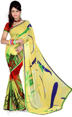 

Cenizas Printed Fashion Georgette Saree(Multicolor), Green;yellow