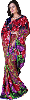 

Parisha Self Design, Printed Fashion Georgette Saree(Dark Blue, Multicolor), Blue;multicolor;purple;red