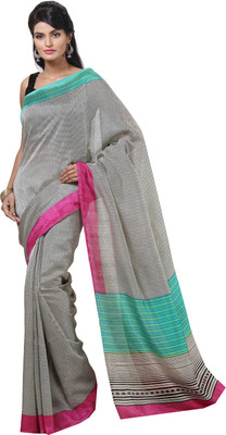

JTInternational Printed Bhagalpuri Silk Saree(Grey)