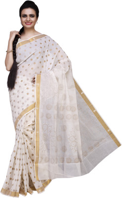 

Ishin Printed Fashion Cotton Saree(White)