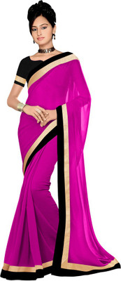 

Indian Wear Online Solid Fashion Chiffon Saree(Pink)