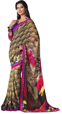 

Ridham Sarees Embroidered Bollywood Georgette Saree(Multicolor)
