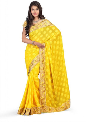 

Chirag Sarees Self Design Fashion Chiffon Saree(Yellow)