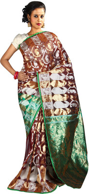 

Hawai Embroidered Fashion Georgette Saree(Multicolor), Dark green