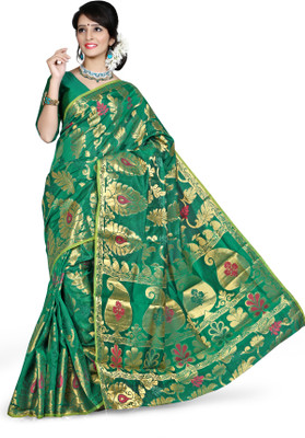 

Mimosa Printed Kanjivaram Net, Silk, Jacquard Saree(Multicolor), Rama