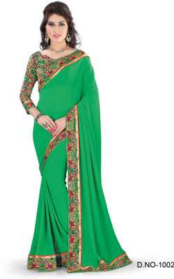 

Indianbeauty Solid, Printed Bollywood Chiffon, Printed Silk Saree(Green)