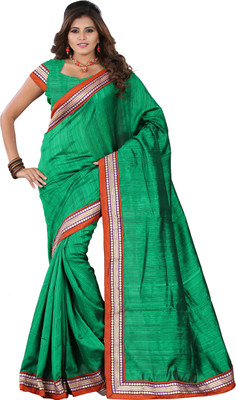 

Weavedeal Embellished Banarasi Brocade Saree(Green)