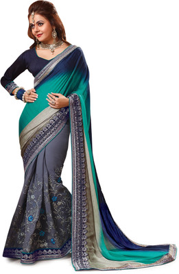 

Ridham Sarees Printed Hand Batik Pure Georgette Saree(Multicolor)