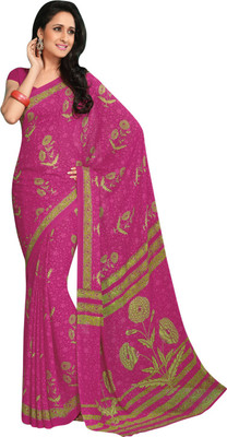 

Vishal Printed Fashion Crepe Saree(Pink)